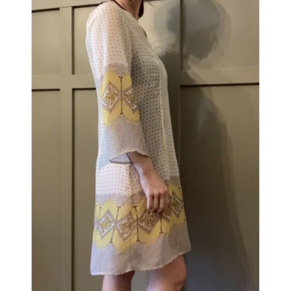 HALE Bob Sheer Boho Long Sleeve Swim Coverup Dress Size Small - Picture 3 of 10